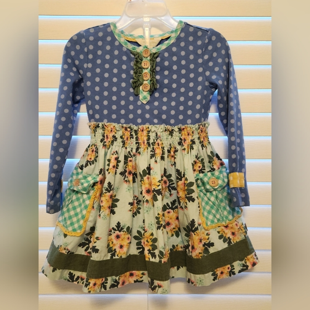 Matlida Jane w/ Joanna Gaines Polka Dot and Floral Kids Dress Size 2